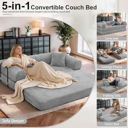 JJJ 78 inch Boneless Sofa Bed Sleeper Couch