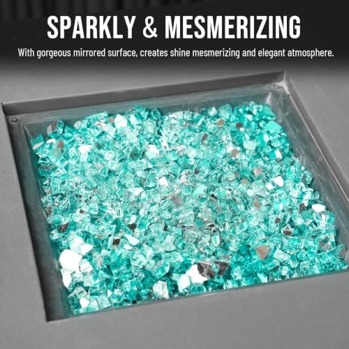 Skyflame 1/2-Inch Caribbean Blue Reflective Fire Glass, 10 Pound