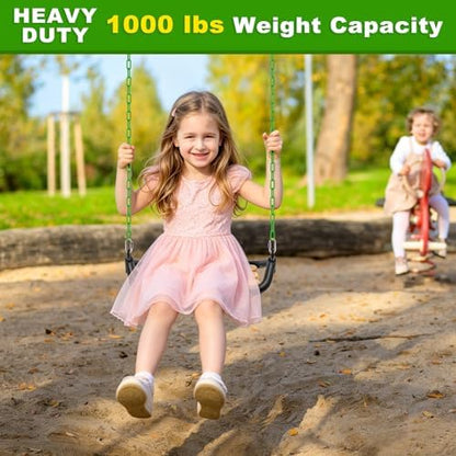 SELEWARE 2Pcs 20" Hanging Swing Chain Green Plastic Coated Hanging Chains