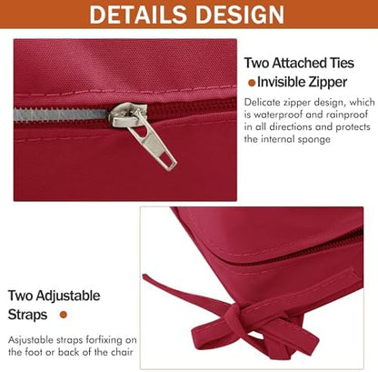 Outdoor Chair Cushions Set of 4, 19 x 19 x 3 Inch Seat Pads