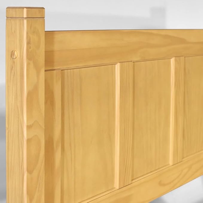 Grain Wood Furniture Shaker Solid Wood Panel Platform Bed, King Size, Natural