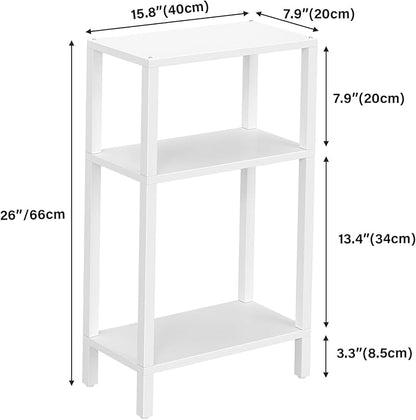 TUTOTAK Small Side Table, Narrow End Table, Skinny Sofa Table, Slim Nightstand, Couch Table, Living Room, Bed Room, White TB01BW077