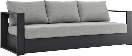 Modway Tahoe Aluminum Outdoor Patio Sofa in Gray Gray