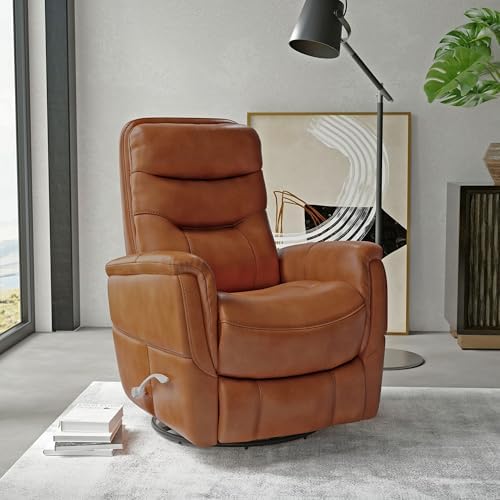 Parker Living Gemini - Butterscotch Recliner Chair Swivel Glider Two Pack Top Grain Leather with Match Comfortable Nursery Recliner Nursing Chair Cozy Swivel Recliner
