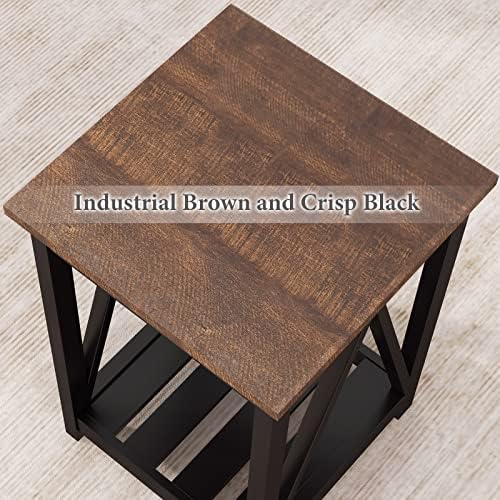 ChooChoo Farmhouse End Table with Storage Shelf