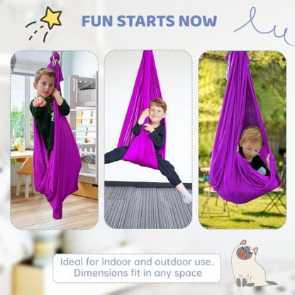 Aokitec Sensory Swing for Kids & Adult, Indoor Outdoor Cuddle Hammock Chair