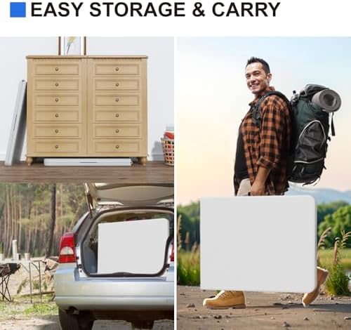 2 Pack Foldable Table 4ft for Camping Party Picnic, School, White