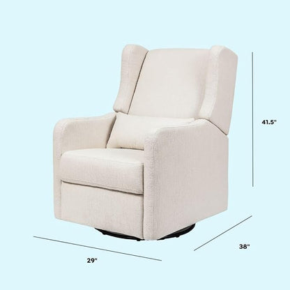 Carter’s Arlo Glider Recliner Nursery Chair - Water & Stain Resistant Glider Rocking Chair for Nursery - GREENGUARD Gold, FSC & Certi-PUR US Certified - Cozy Cream Swivel Rocker Recliner Chair