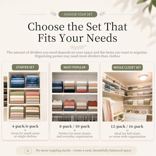 Shelf Dividers Purse Organizer for Closet: 11" Tall (Extra Tall)