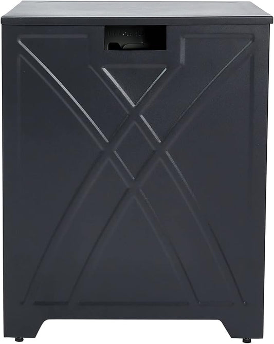 BAIDE HOME Propane Tank Cover Table, Square Propane Tank Holder Hideaway for 20 lb Propane Tanks, Gas Tank Storage Side Table - Carbon Gray