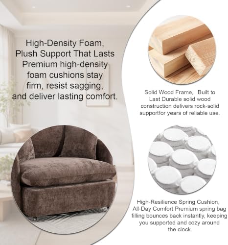 Oversized Swivel Accent Chair Set of 2 for Living Room Office