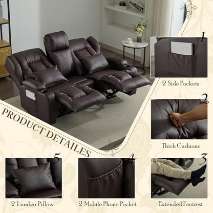 SAMERY 67.6" RV Loveseat Recliner Sofa, Manual Reclining Loveseat