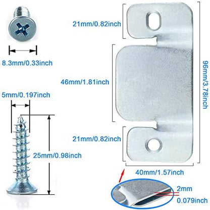 Cerpourt Metal Sectional Couch Connectors Furniture Interlocking,Sectional Sofa Fastener Software Bracket with Screws for Loveseat, Recliner, Chair or Chaise Lounge (4 Pcs)