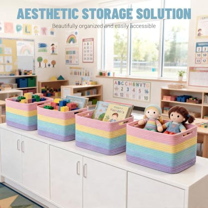 5 Pack Woven Storage Baskets, Decorative Storage Bins for Organizing