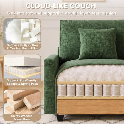 140" Oversized Modular Sectional Sofa, U Shaped Cloud Couches with Ottomans