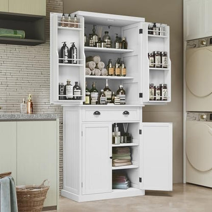 ARTPOWER 72" Pantry Storage Cabinet with Door Shelves