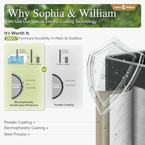 Sophia & William Outdoor Dining Set for 8 w/Swivel Mesh Chairs, Grey