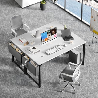 DUMOS 63" Computer Desk Home Office Desk, Gaming Desks, White