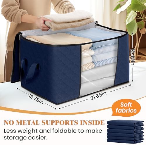 8 Pack Storage Bags for Clothes Blanket Storage Bins with Lids
