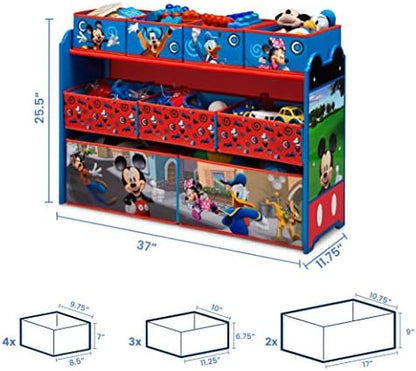 Disney Mickey Mouse Deluxe 9 Bin Design and Store Toy Organizer by Delta Children, Greenguard Gold Certified