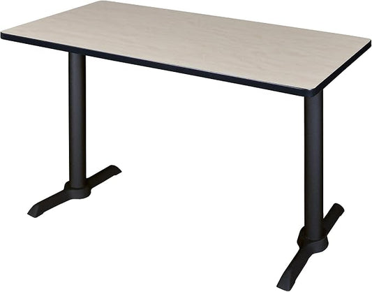 Romig Pillar 48 x 24 in. Steel T-Base Training Seminar Table- Maple