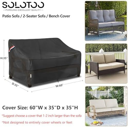 Outdoor Couch Cover Waterproof, 60" W x 35" D x 35" H