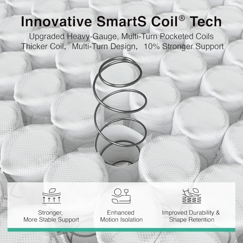 Novilla Full Mattress 12 Inch, Cooling Hybrid Mattress with Upgraded Coils