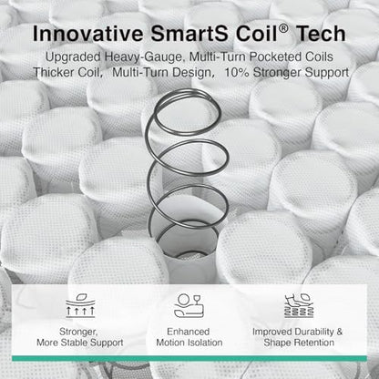 Novilla Full Mattress 12 Inch, Cooling Hybrid Mattress with Upgraded Coils