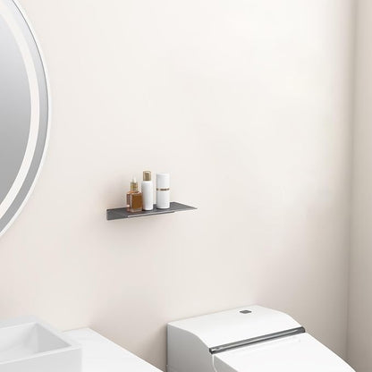 Danpoo 8 inch Gray Small Floating Shelf for Wall Organizer & Storage, Mini Display Shelf, Metal Wall Shelf for Bathroom, Living Room, Kitchen, Bedroom