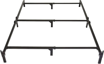 Amazon Basics Metal Bed Frame, 9-Leg Support Base for Box Spring and Mattress, King-Size, Tool-Free Easy Assembly, 79.6" x 76" x 7", Black