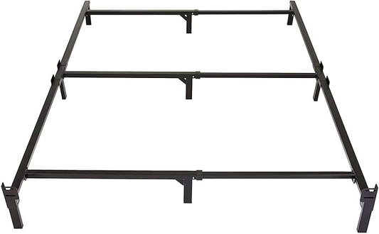 Amazon Basics Metal Bed Frame, 9-Leg Support Base for Box Spring and Mattress, King-Size, Tool-Free Easy Assembly, 79.6" x 76" x 7", Black