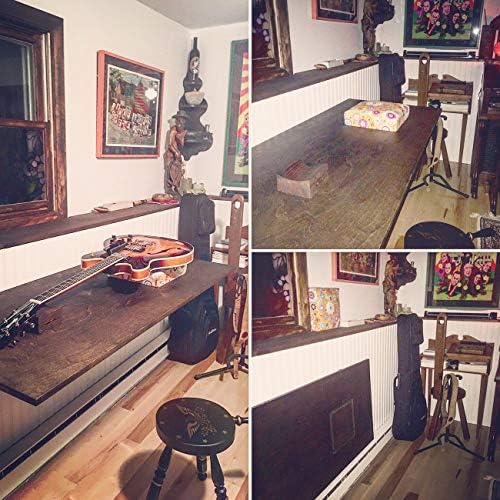 CLT CLETING 24" Black Folding Shelf Brackets Max. Load 440 lb, Heavy Duty DIY Wall Mounted Shelf Bracket Space Saving for Table Work Bench, Pack of 2