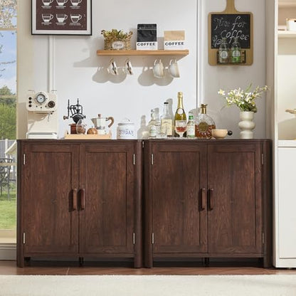 Joaxswe 2 Sideboard Buffet Cabinet with Storage, 31.5" Arc-Shaped Credenza