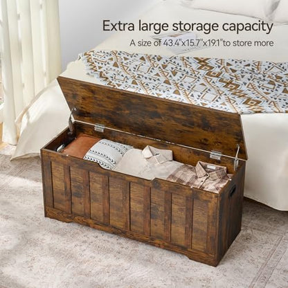 43.3" Storage Chest Extra Large, Storage Bench.(Rustic Brown)