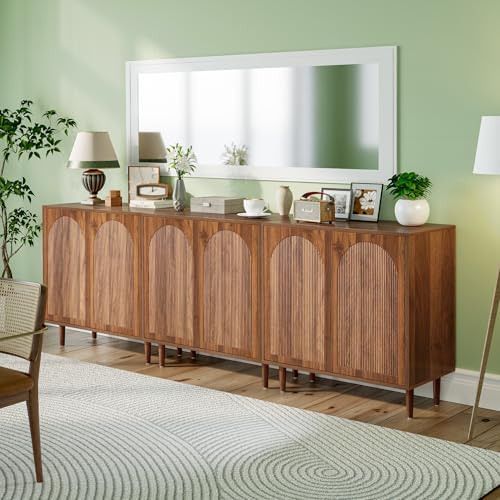 31.5” Walnut Sideboard Buffet Cabinet with Storage Set of 3