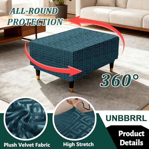 UNBBRRL Seat Cushion Cover and Back Covers for Corner Sofa Stretch Jacquard, Non Slip L Shaped Sofa Slipcover with Storage Ottoman, Sectional Couch Cover for Chaise Lounge (Black,24 x 35 x 6”)