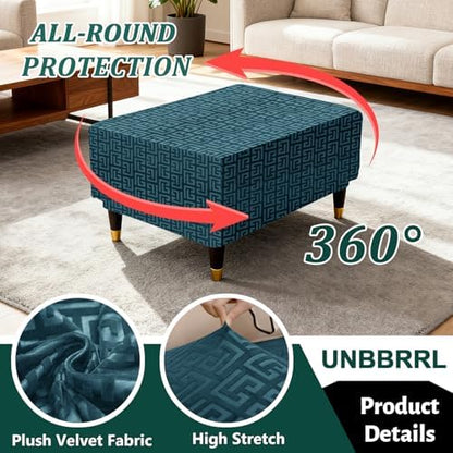 UNBBRRL Seat Cushion Cover and Back Covers for Corner Sofa Stretch Jacquard, Non Slip L Shaped Sofa Slipcover with Storage Ottoman, Sectional Couch Cover for Chaise Lounge (Black,24 x 35 x 6”)
