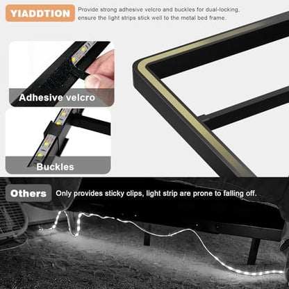 King Size Floating Bed Frame with Smart LED Lights, Metal Platform Bed