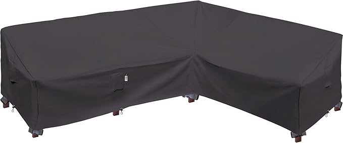 Heavy Duty Outdoor Sectional Sofa Cover, 104"X83" Waterproof 600D Patio Furniture Covers, L-Shaped Lawn Patio Couch Cover, Right Facing