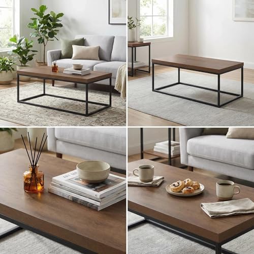 CENSI 47-Inch Dark Walnut Coffee Table/Center Table