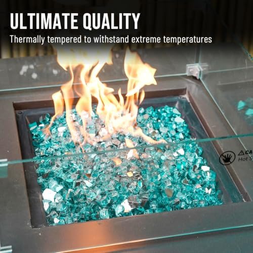 Skyflame 1/2-Inch Caribbean Blue Reflective Fire Glass, 10 Pound