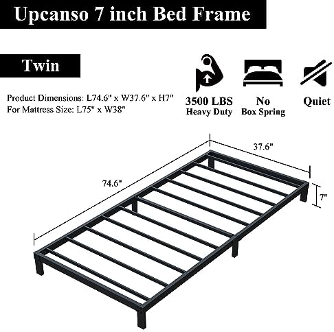 Upcanso 7 Inch Bed Frame Twin, Low Profile Twin Bed Frames