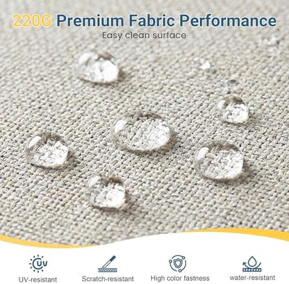 5-Piece Outdoor Patio Furniture Set for All-Weather, Heavy-Duty Metal Outside Furniture with Washable Thick Cushions, Patio Sectional with Coffee Table for Patio, Deck, Backyard, Garden, Beige