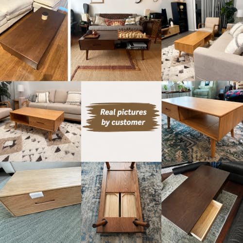 100% Solid Oak Coffee Table for Living Room,Fully Assembled, 47.24'' W