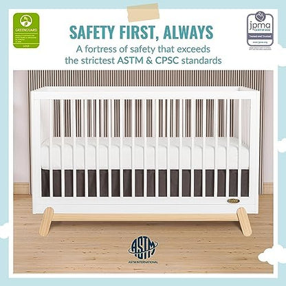 Dream On Me Hygge 5-in-1 Convertible Crib and Changing Table Bundle in Weathered Vintage Oak