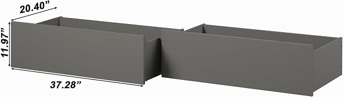 AFI Twin/Full Under Bed Storage Drawers (Set of 2), Grey