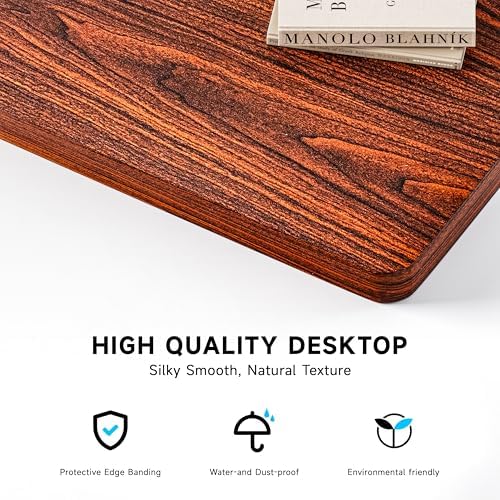BIZUM Whole-Piece Particle Board Table Top Wood Countertop for Standing Desk DIY, 63x28x1 Inch Mahogany Desk Top