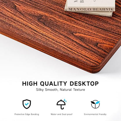 BIZUM Whole-Piece Particle Board Table Top Wood Countertop for Standing Desk DIY, 63x28x1 Inch Mahogany Desk Top