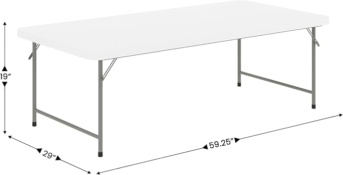 Flash Furniture Paige 4.93' Classroom Activity Table for School and Home, Heavy-Duty Rectangular Plastic Activity Table for Kids, White