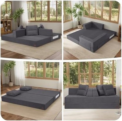 COMAX Futon Sofa Bed, Convertible Sofa Bed, Folding Boneless Couches